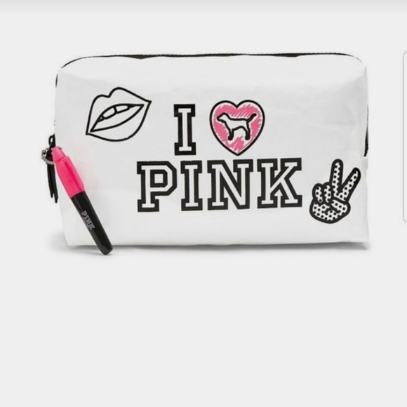 NEW VICTORIA'S SECRET PINK cosmetic bag customizable - Picture 1 of 9